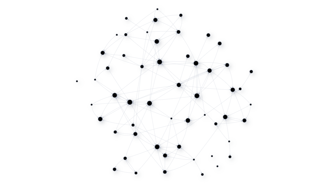 Map of Nutai made with Beetrics: each circle is a person and the biggest ones are who the team leans on most. No real names.